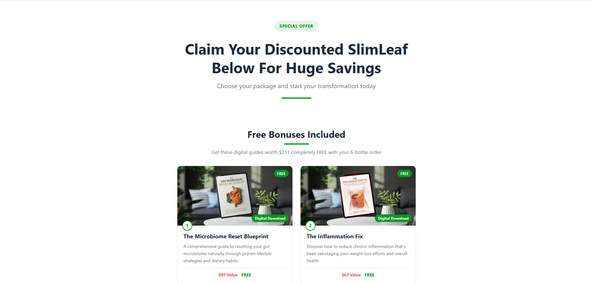 SlimLeaf Product Offer